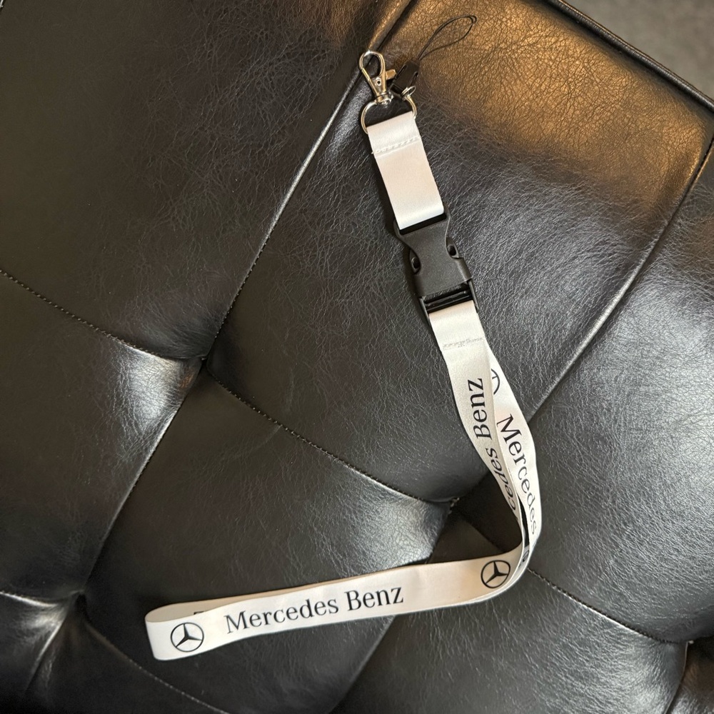 Mercedes Benz Black and White Lanyard
